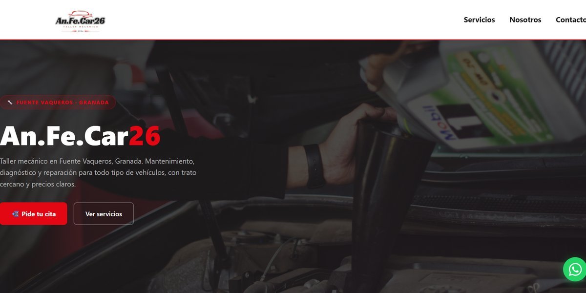 Web de taller publicada por Autodomy Solutions